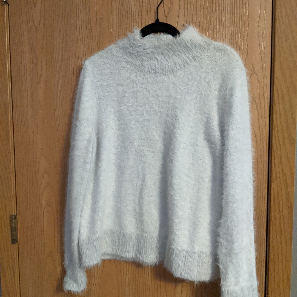 Loft whiteish fuzzy sweater